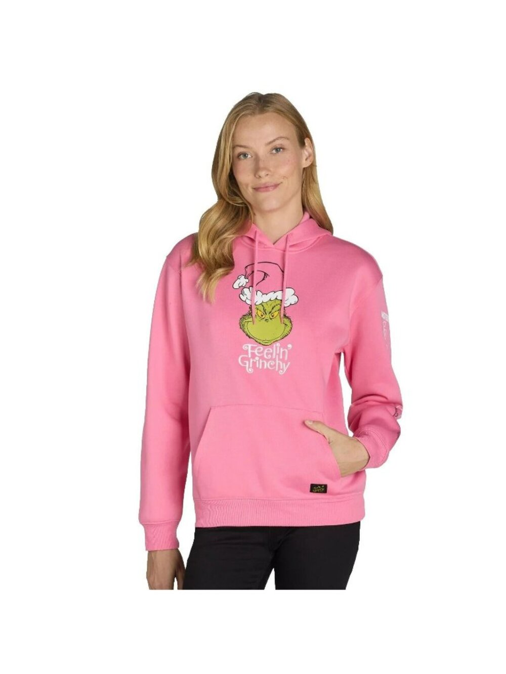 The Grinch Womens Christmas Hoodie Juniors Medium Pink
